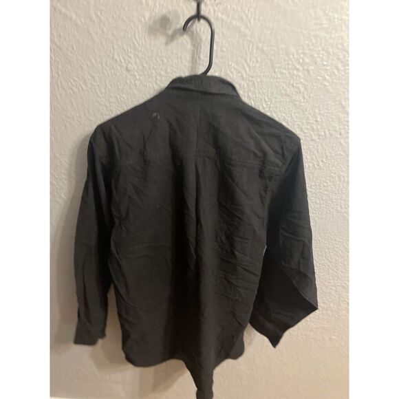 Blue Diamond top women's size medium black long sleeve button up - Picture 8 of 8
